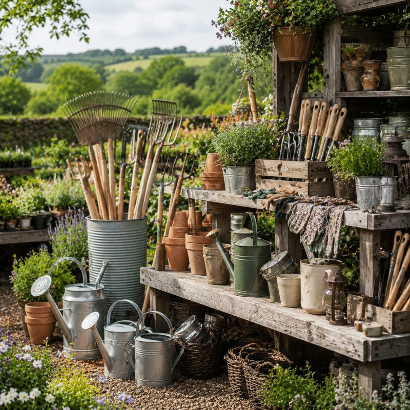 Garden tools, watering cans, pots and outdoor essentials at Buckovers Garden Centre